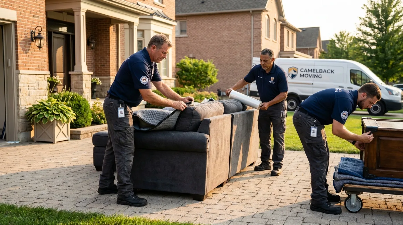 Large estate moving crew wrapping furniture in Salisbury, MD