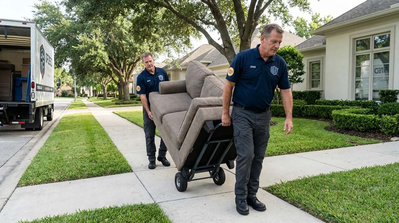 Local residential moving crew loading furniture in Salisbury, MD